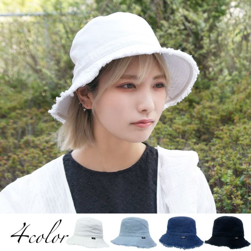 デニムフリンジバケットハット DENIM FRINGE HAT/デニムフリンジ バケットハット | polcadot