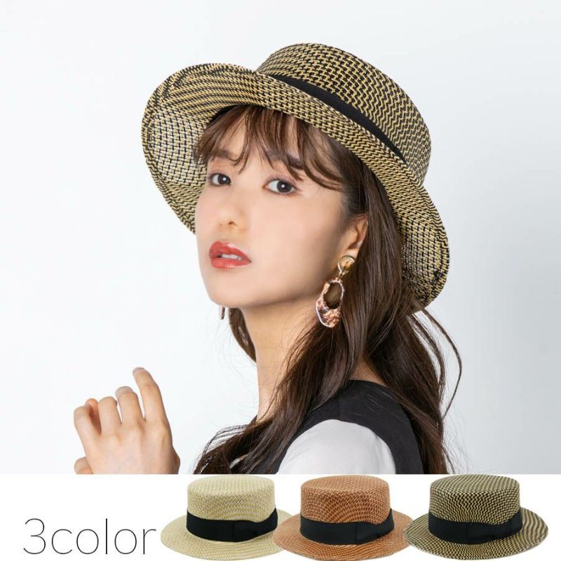 MIX PAPER BOATER HAT／MIXペーパーボーダーハット | polcadot (ポルカ 